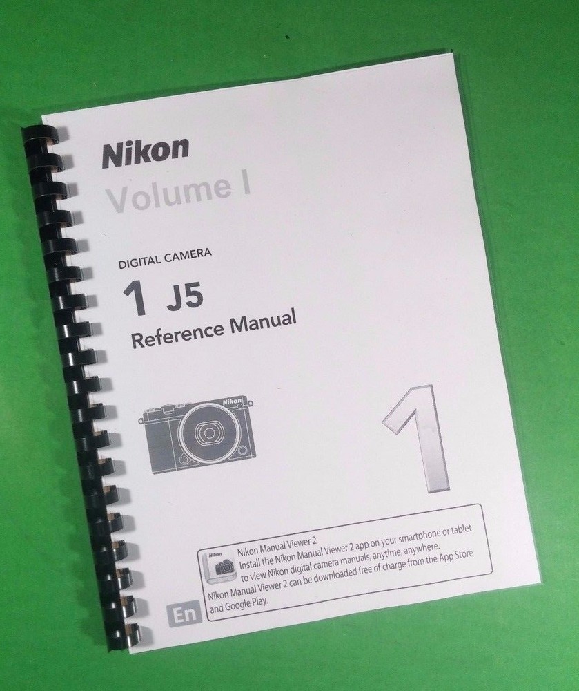Owners Reference Manual for Nikon 1 J5 Camera 270 Pages W/Clear Covers