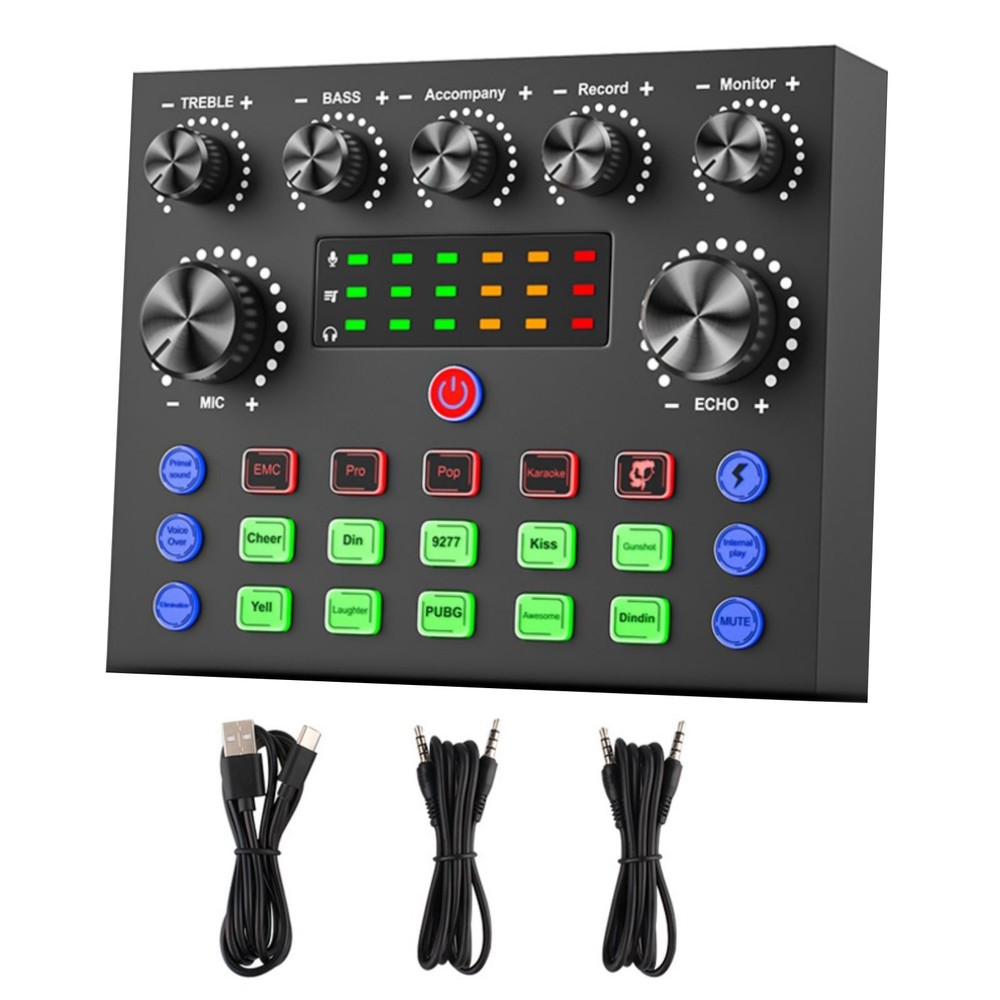 V8S Sound Card Live Audio Equipment Multi-platform Live Broadcast Compatibility