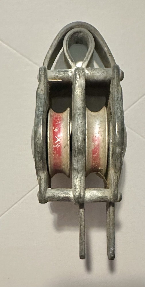 Vintage Bell System Pulley #3 Linesman Double Block & Tackle (12)