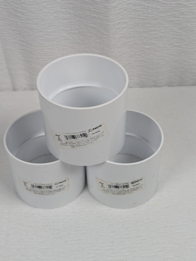 NDS 3P05 - PVC S&D Coupling - 3-Inch - White - 3 Pack