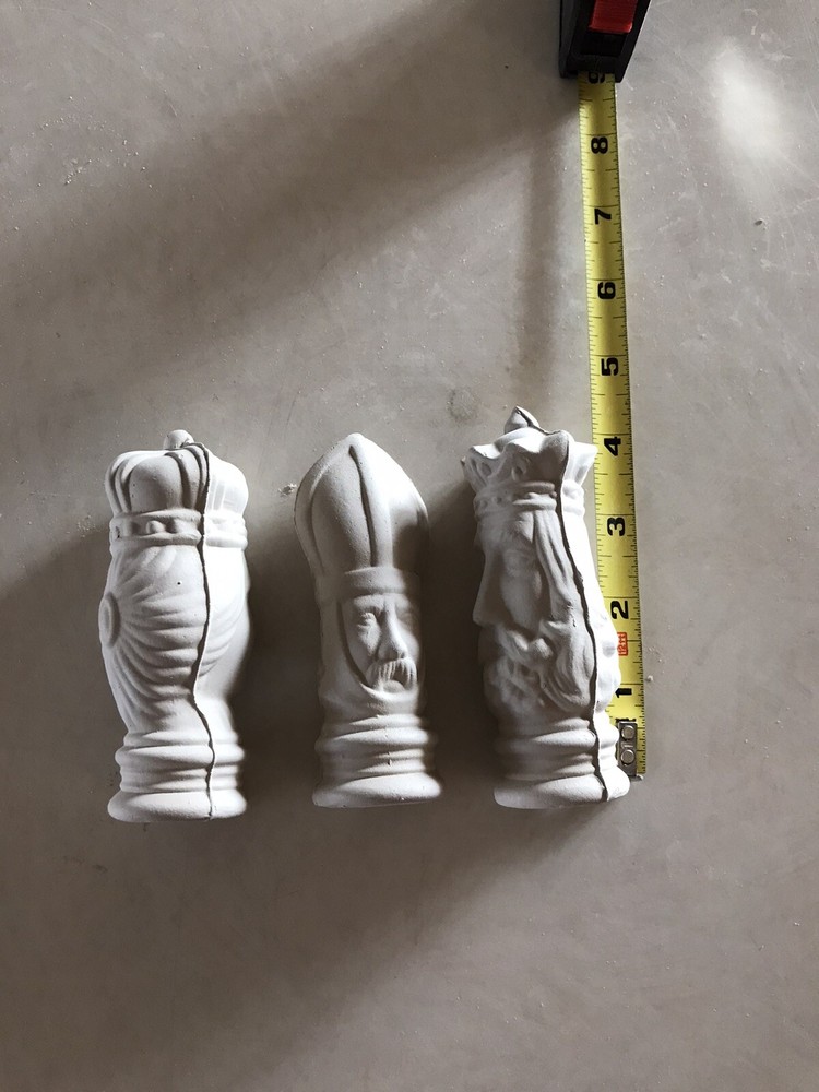 32pc Ceramic Chess Set Unpainted Unglazed Unbranded New