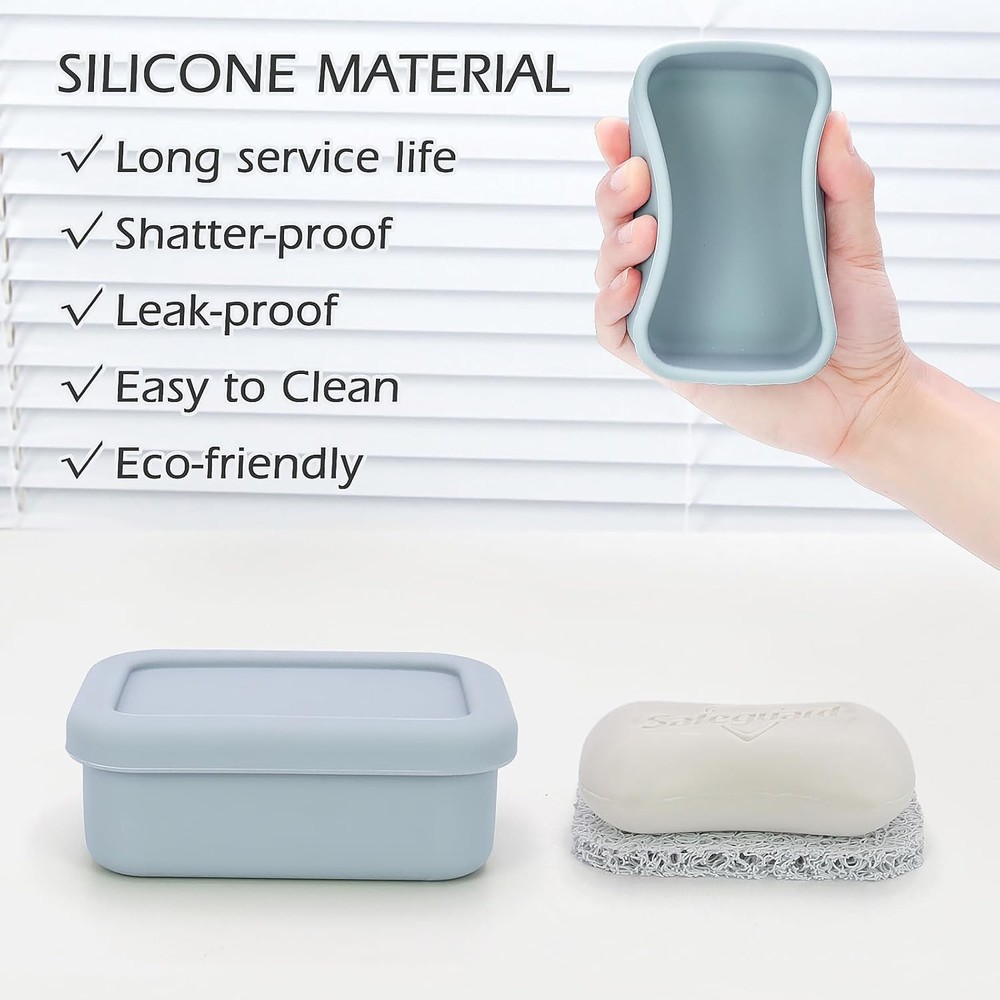 Enhanced Leak-Proof Silicone Soap Case with Draina Layer.