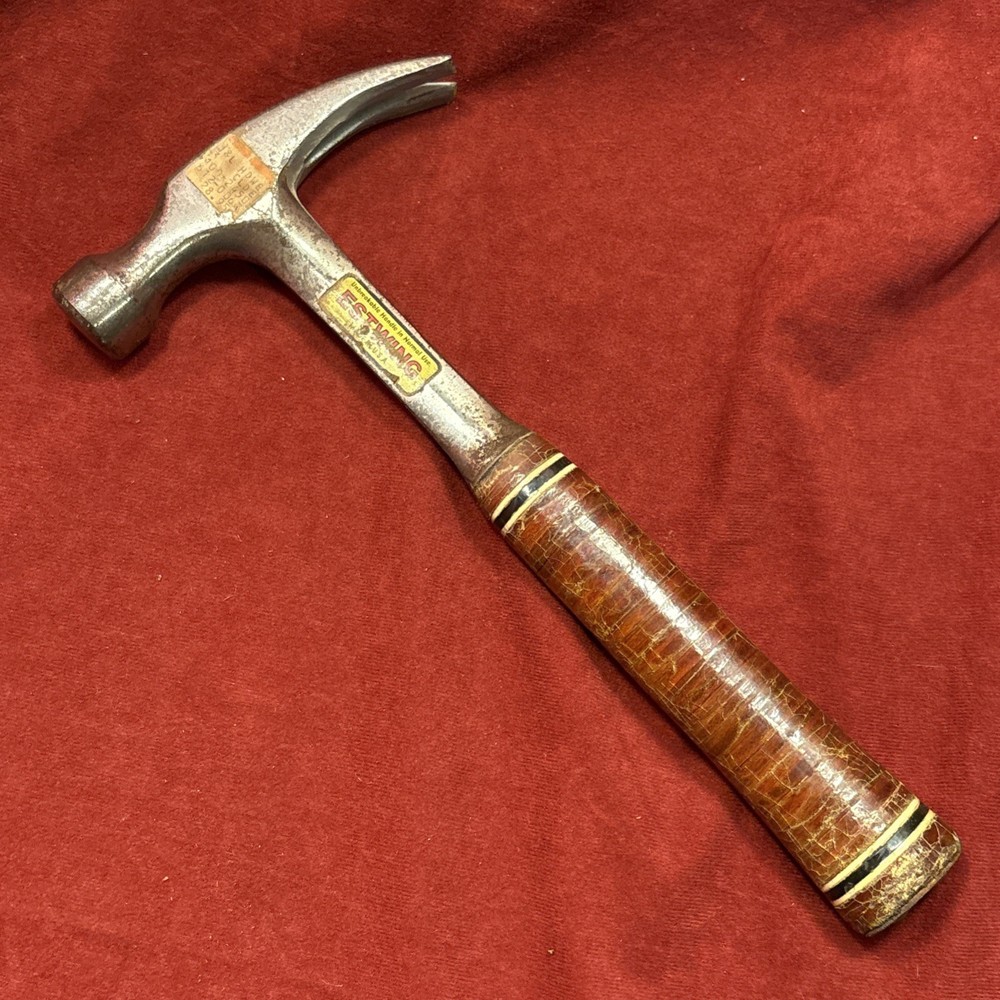 Vintage ESTWING Hammer With Stacked Leather Handle