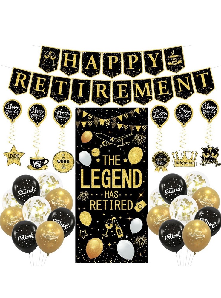 Black & Gold Retirement Decorations