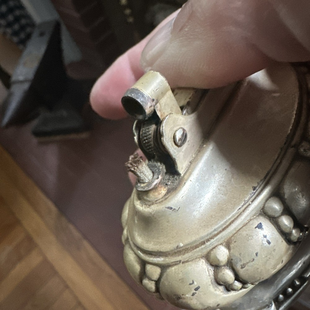 Ronson Crown silver plated table top lighter vintage untested