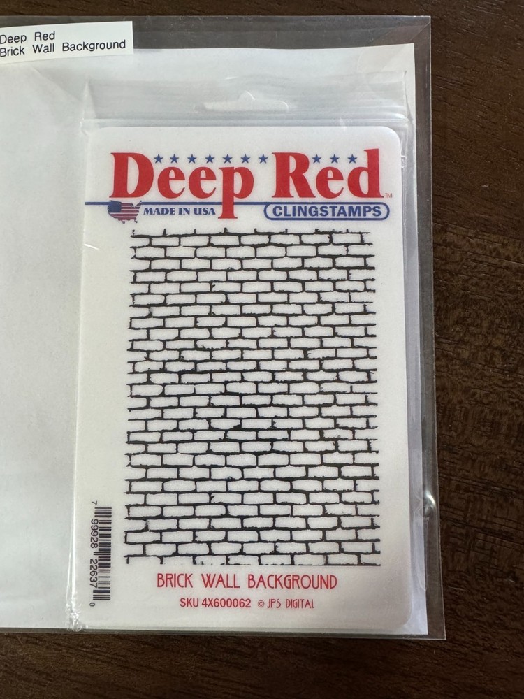 Deep Red Cling Stamp set, Brick Wall Background