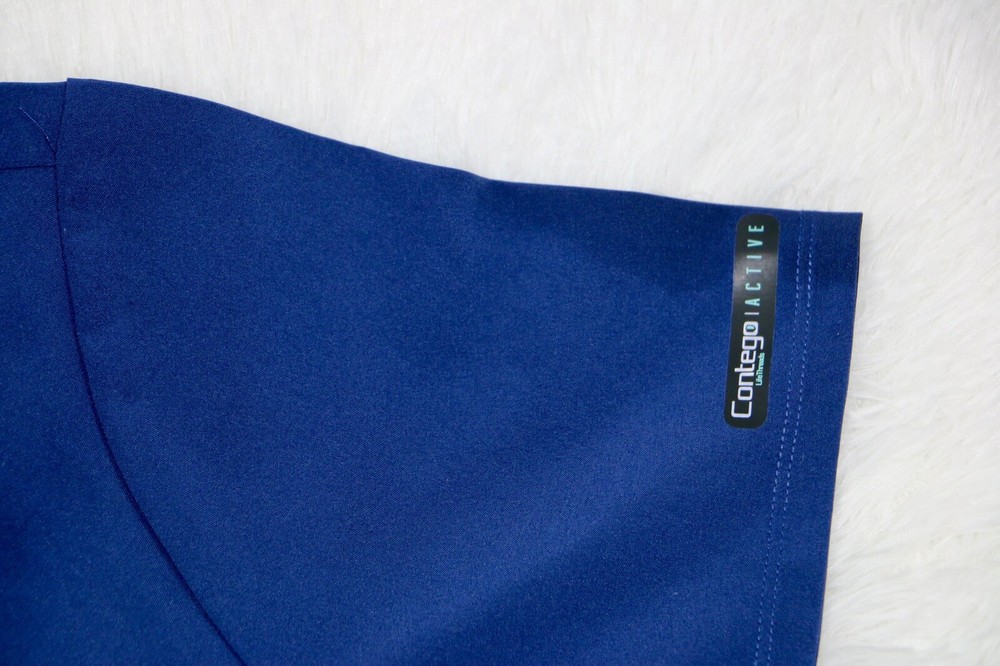 Contego Active Stretch Navy Scrub Top- Size M - NWT