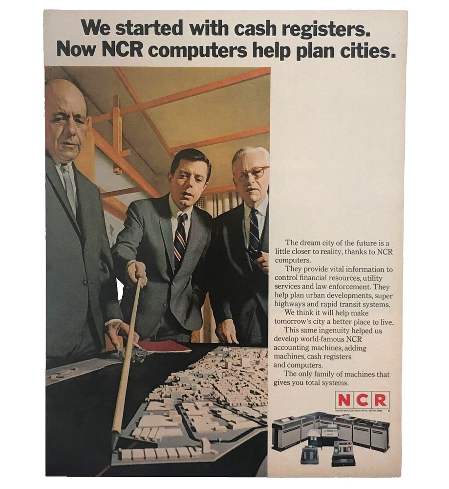 NCR Computers Advertisement 1969 Plan Urban Development City Vintage Print AD