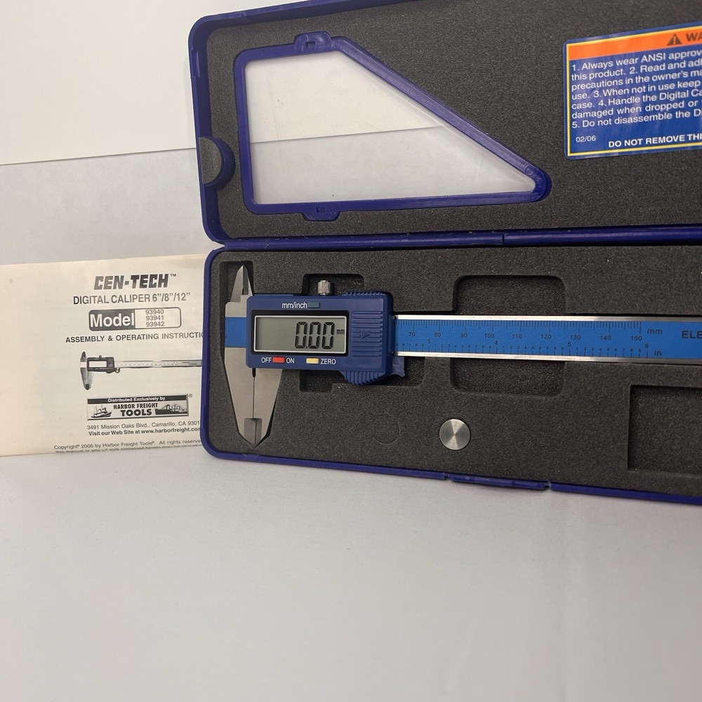 CEN-TECH Digital Caliper – 6” / 150mm Electronic Measuring Tool