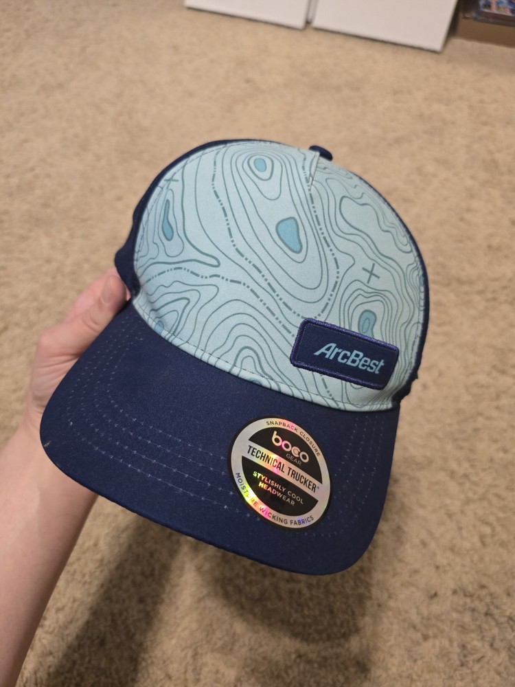 ArcBest BOCO Gear Technical Trucker Hat Adjustable Navy Mint Performance Cap
