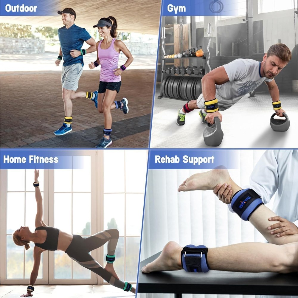 2lb Adjustable Ankle & Wrist Weights - Versatile for Gym & Home Training