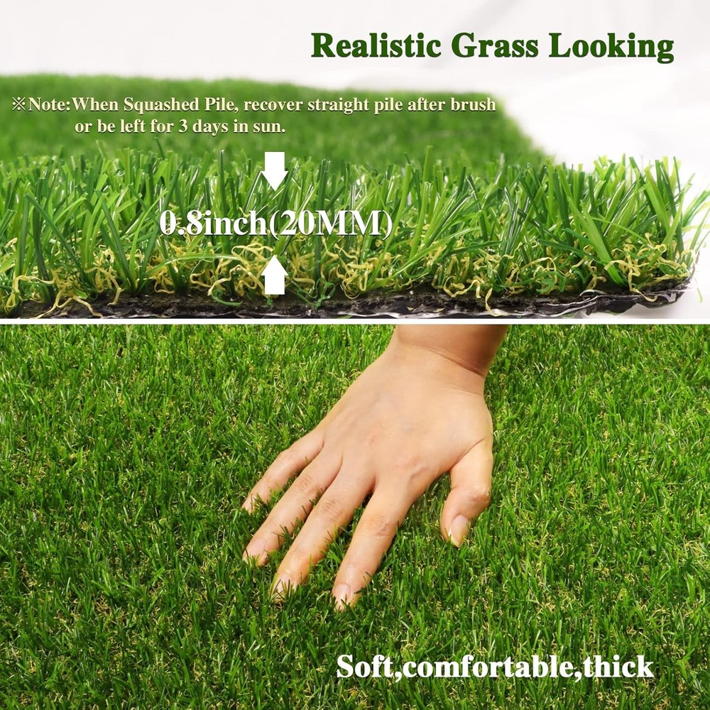 Weidear Artificial Turf Grass 4 ft x 6 ft, 4' x 6' (Rectangular), Green