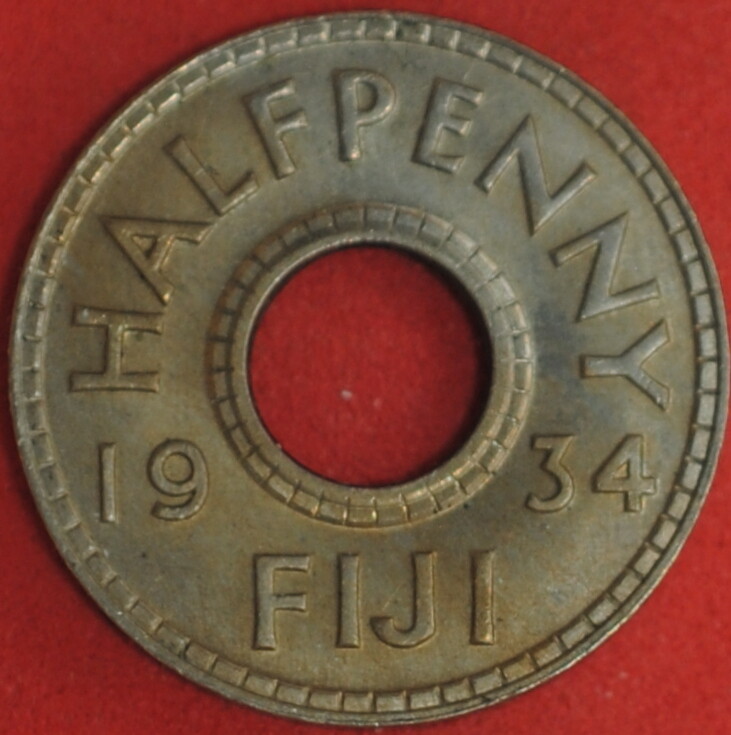1934 Fiji Halfpenny UNC