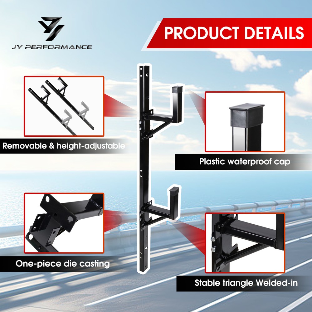 Adjustable Trailer Side Ladder Rack for Enclosed Trailers Exterior Wall Mount