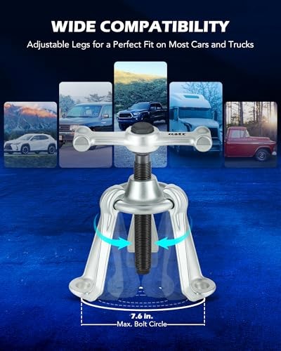 Universal Hub Puller Tool, Master Brake Drum Puller with Adjustable Legs 7.6
