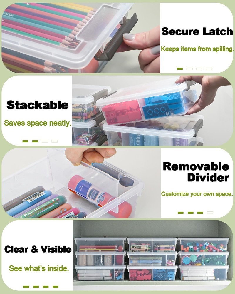 6 Pack Extra Large Pencil with Removable Divider, Thickened Pencil Case Bulk,...
