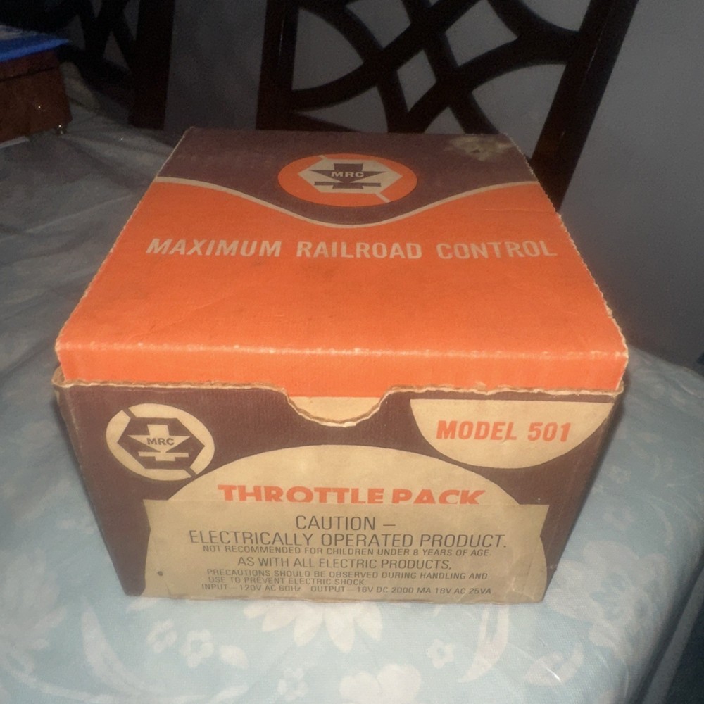 MRC Throttlepack #501 HO Train Control Transformer Model Railroad Original Box