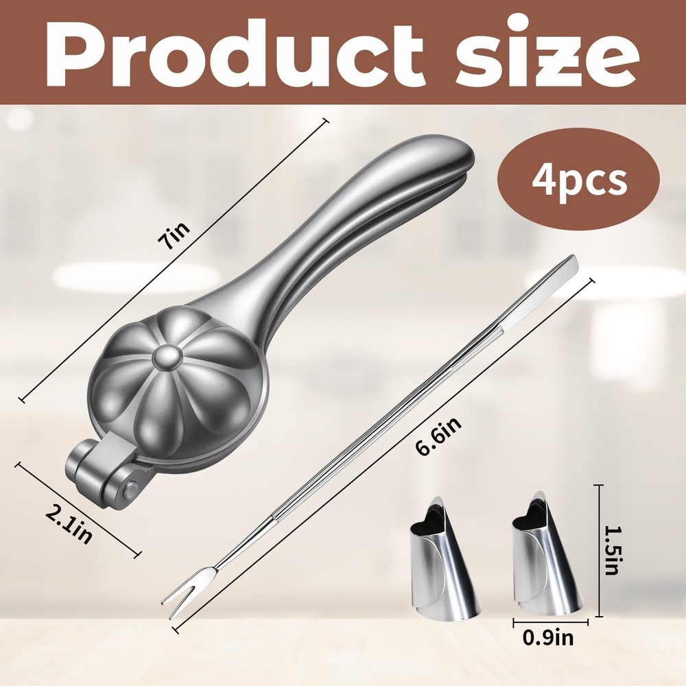 4-Piece Chestnut Cutter, Nut Cracking Set with Cutter medium, whit