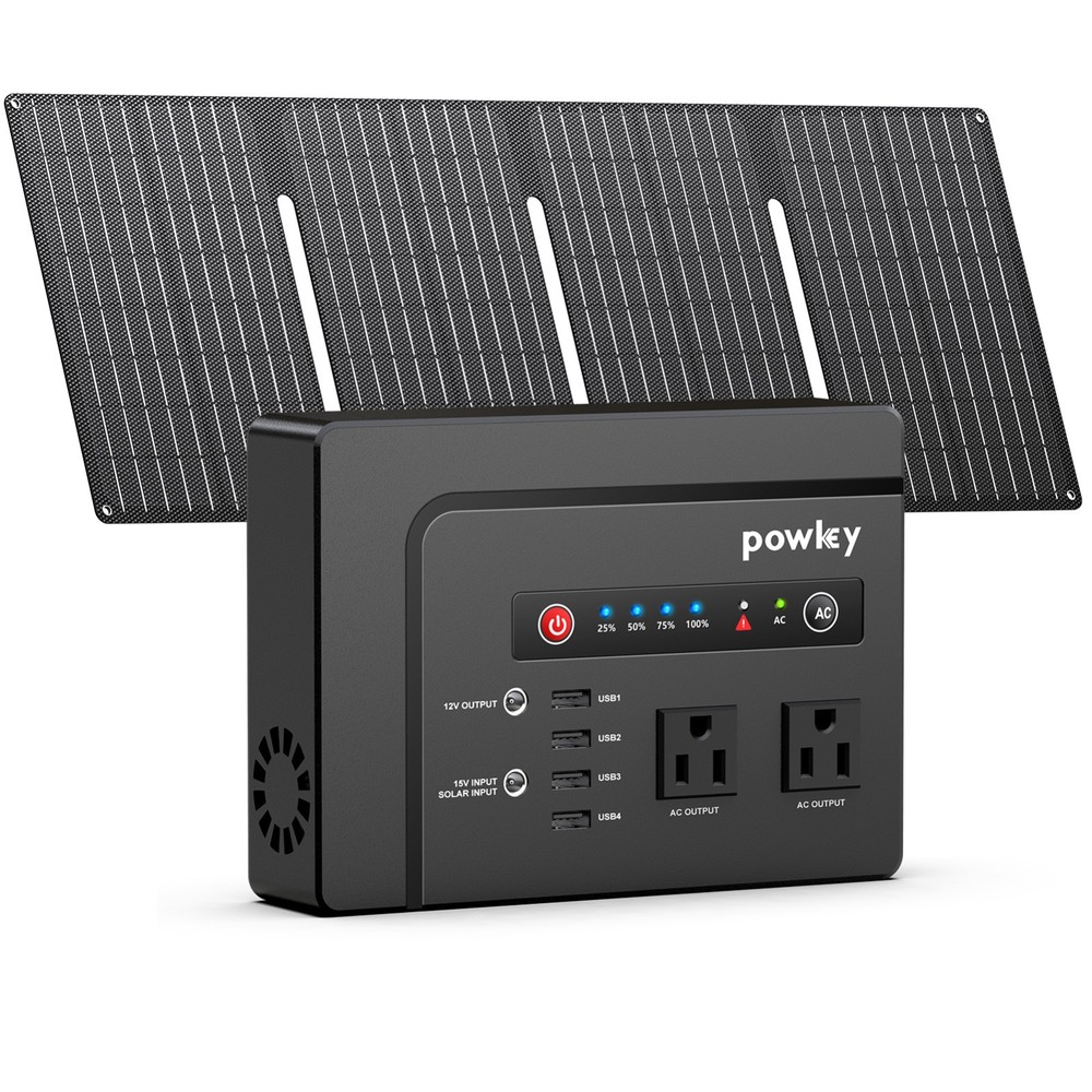 200W 146Wh Portable Power Station Camping Solar Generator with 40W Solar Panel