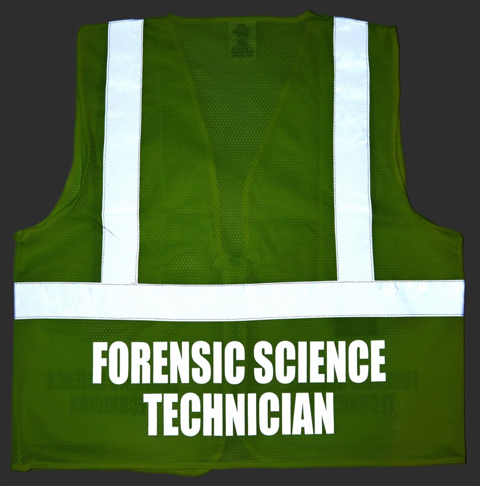 Forensic Science Technician safety vest with REFLECTIVE design, High Visibility