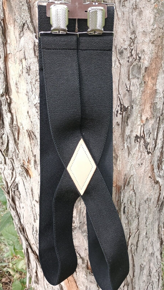 Schmidt Work Suspenders Easy Clip Adjustable 2" Poly Black Workwear NWT