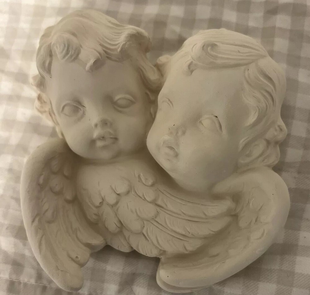 Cherub Wall Plaque Bisque Ready To Paint 5x4