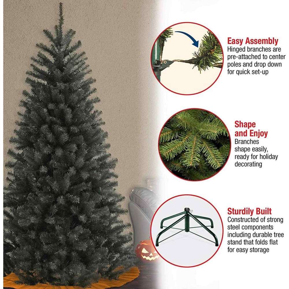 National Tree 6 .5' North Valley Black Spruce Hinged Tree