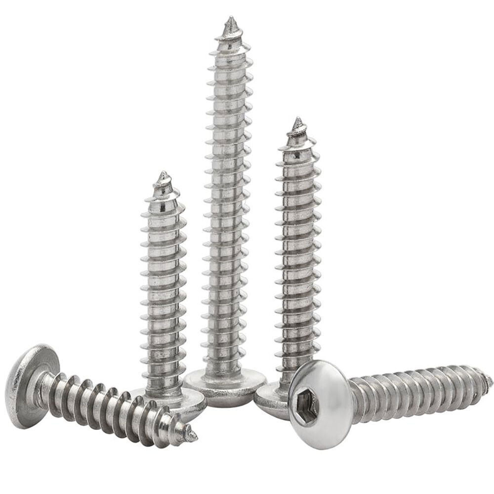 A2 304 Stainless Button Head Socket Cap Self Tapping Screws M2-M6