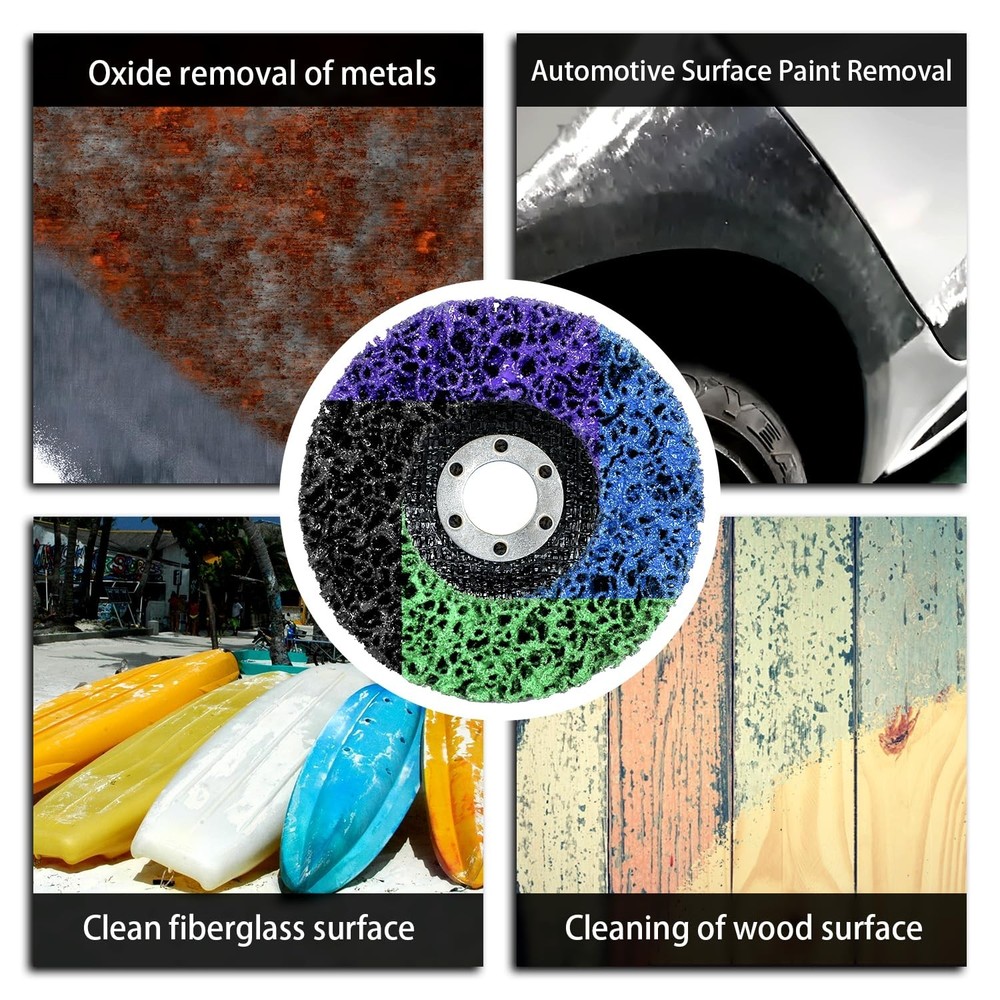 12-Pack Angle Grinder Discs - 4.5" Multi-Surface Paint and Rust Removers
