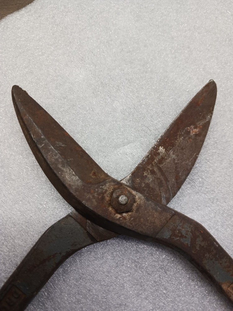 Vintage Solid Steel Shears Tin Snips 12"