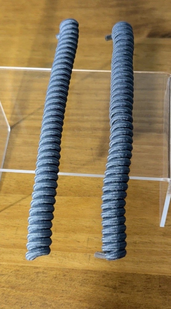 Shoe Laces No Tie Spiral Stretch Curly Elastic Solid Gray Never Used - NEW