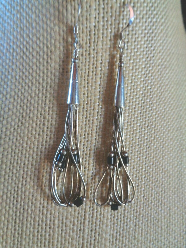 SOUTHWEST LIQUID SILVER DANGLE EARRINGS
