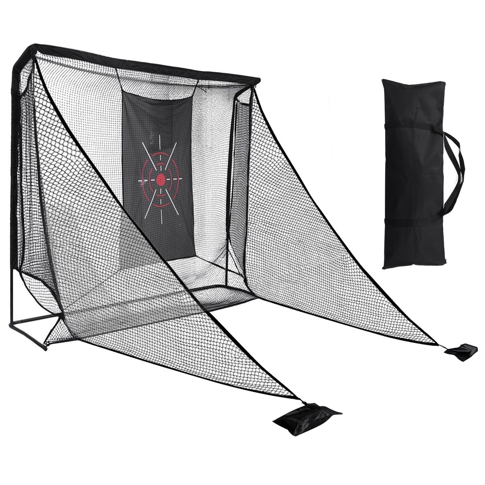 Golf Net 10x7ft Golf Enclosure Net with Side Barriers & Target Cloth