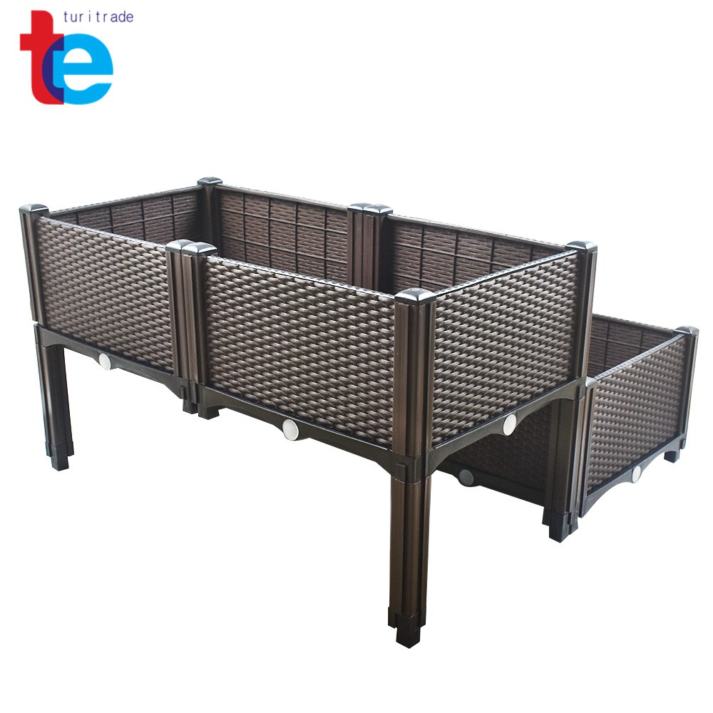 1x Elevated Rectangular Garden Bed Flowers Vegetable Growing Planter Care Box