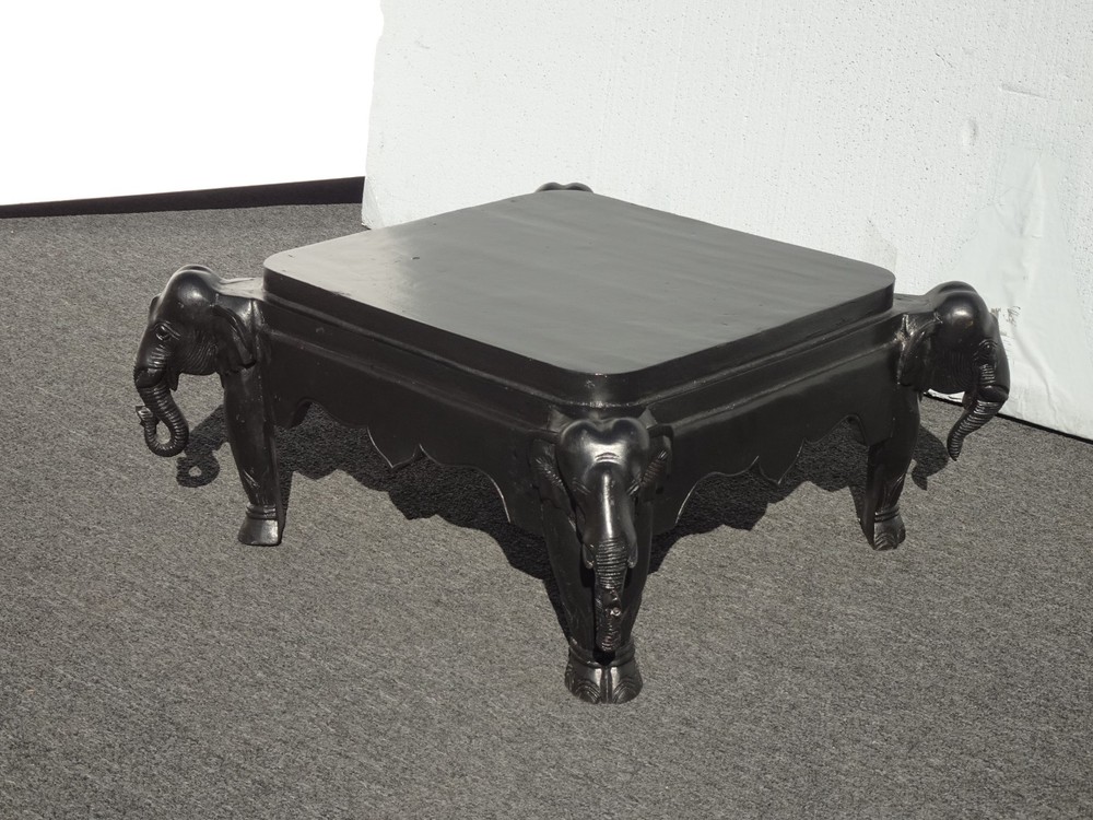 Vintage Black Elephant Coffee Table , Side Table or Bench 1of2
