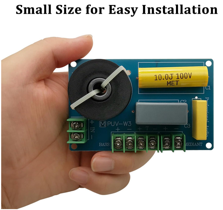 Easy Install 200W 3-Way Crossover with Genuine Audio Grade Components - 2 Pack