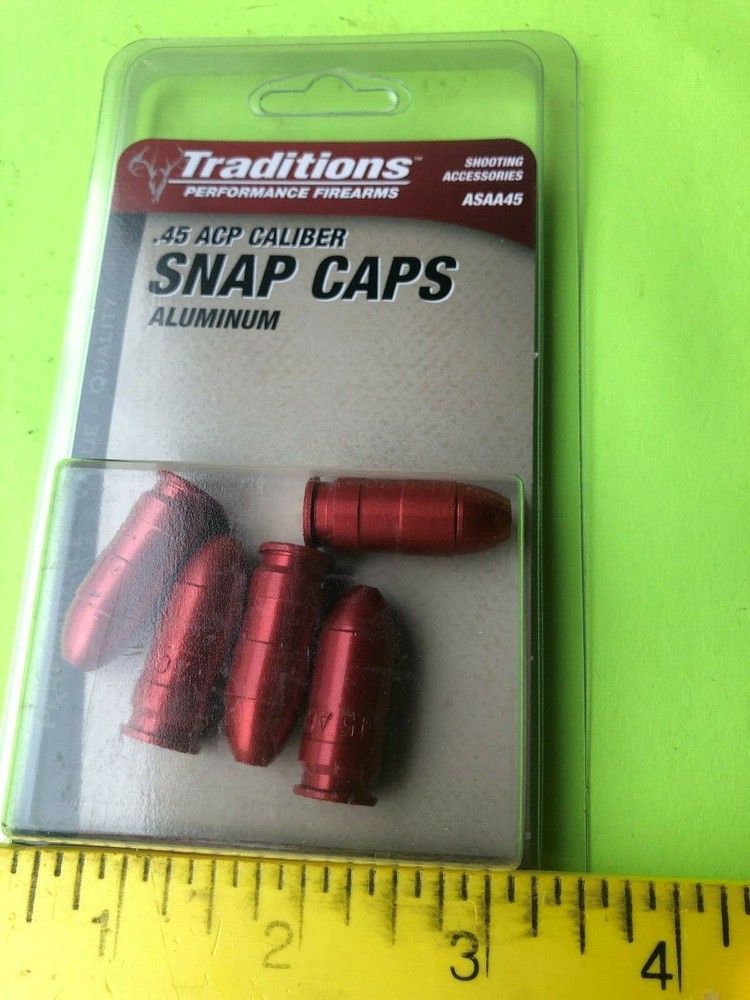 Traditions Snap Caps .45 ACP Caliber 5 PACK ASAA45, (FIVE) NEW IN PACKAGE