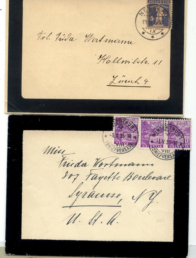 Switzerland  2  mourning  covers