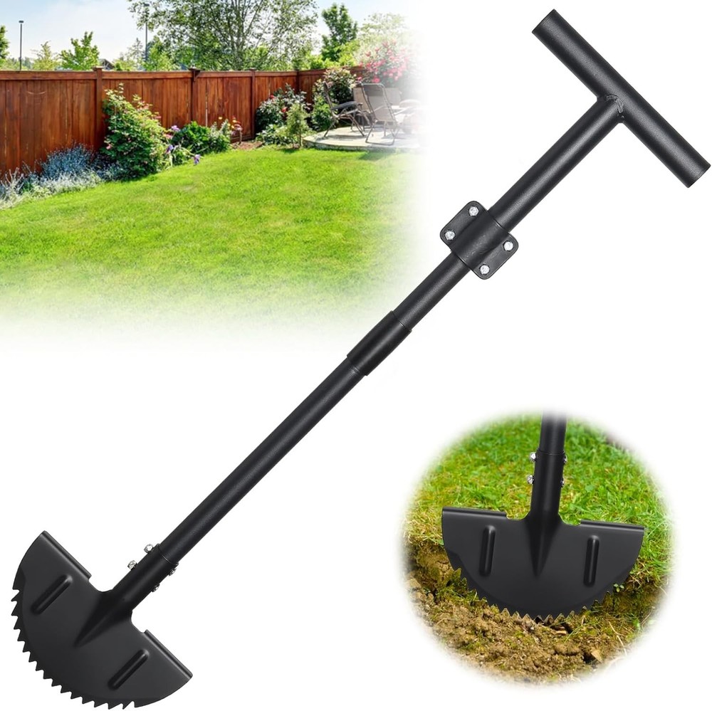 Edger Lawn Tool, Sharp Saw-Tooth Half Moon Hand Edging Tool for 49