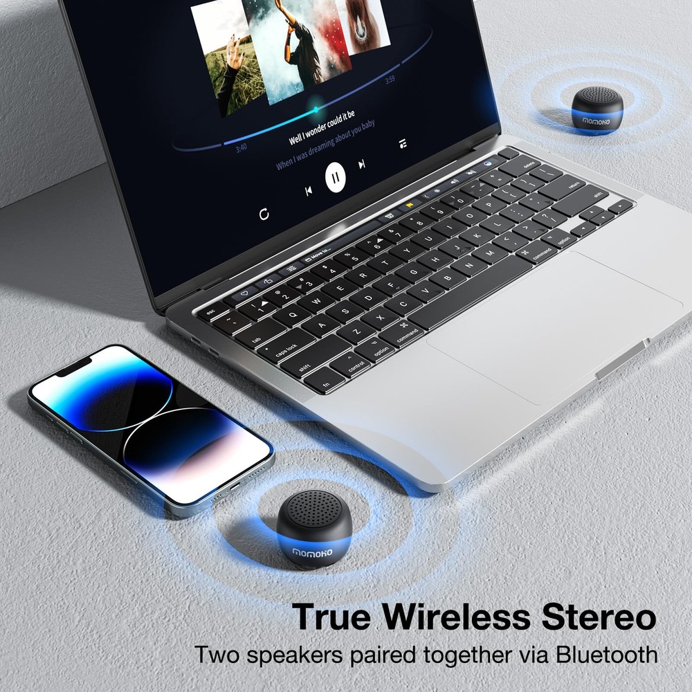 Mini Bluetooth Speaker, Tiny Gifts with TWS Pairing, Small Bluetooth Speaker ...