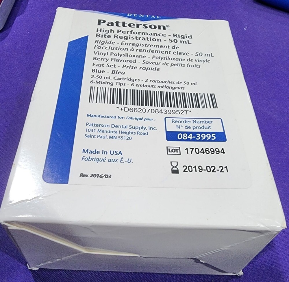 00302 - Patterson Rigid Bite Registration High Performance Fast Set ~NEW