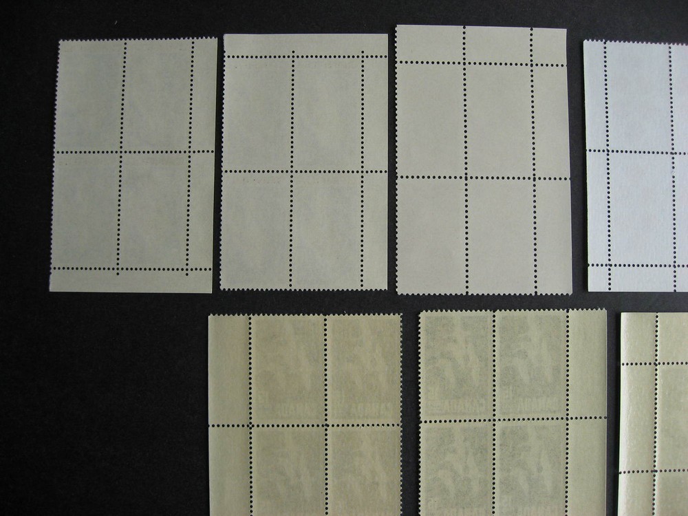 Canada 14 different better MNH 15c plate blocks, different positions count