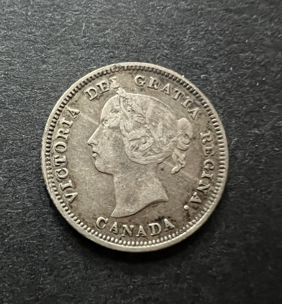 1890-H Canada 5 Cents Silver Coin