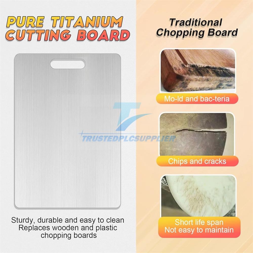 2PCS Titanium Coating Cutting Board Double-Sided Kitchen Tool Camping Size M L