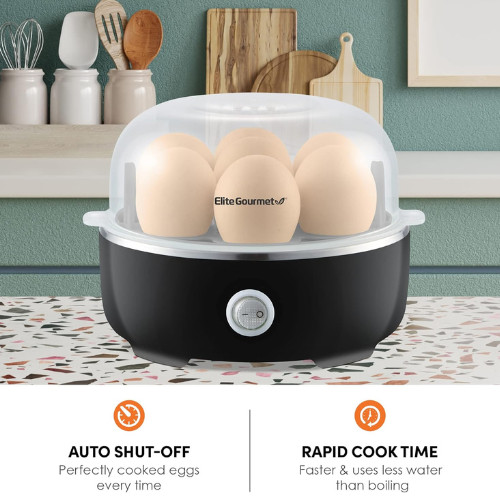 EGC115B Easy Egg Cooker Electric 7-Egg Capacity, Soft, Medium, Hard-Boiled Egg