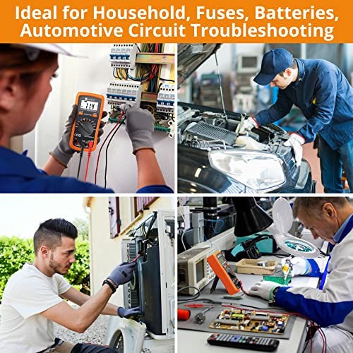 Auto Ranging Digital Multimeter AC/DC Voltage Current Ohm Capacitance Orange