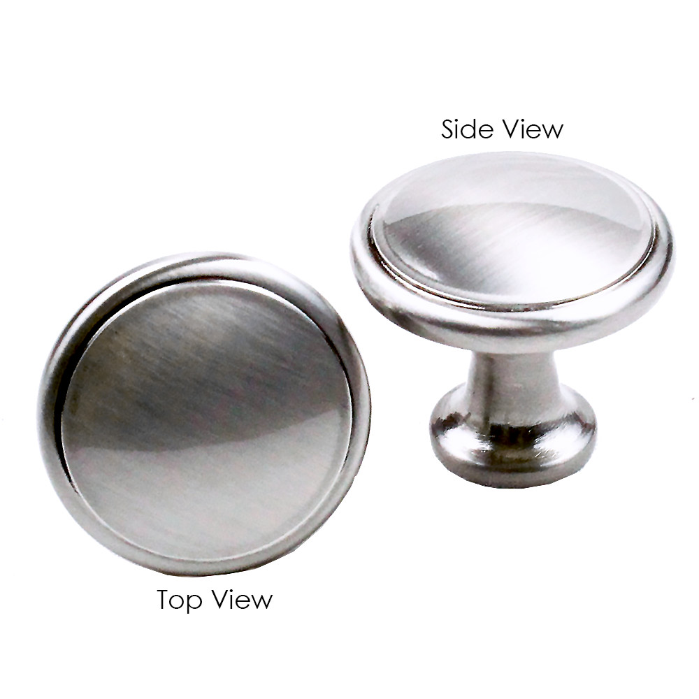 10 PACK Brushed Nickel Round Knobs Kitchen Bath Cabinet Hardware Pull Disk Style