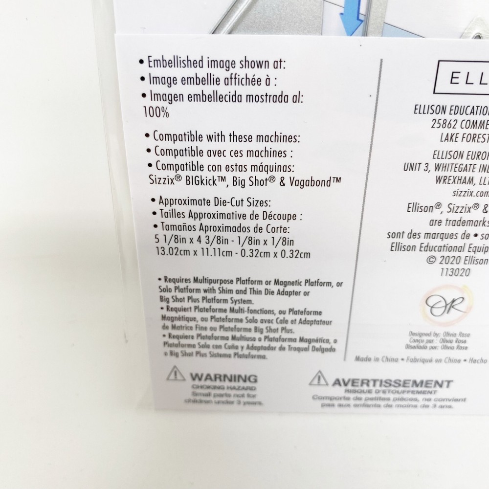 Sizzix Thinlits Interactive Tags Metal Cutting Dies by Olivia Rose 665395 New