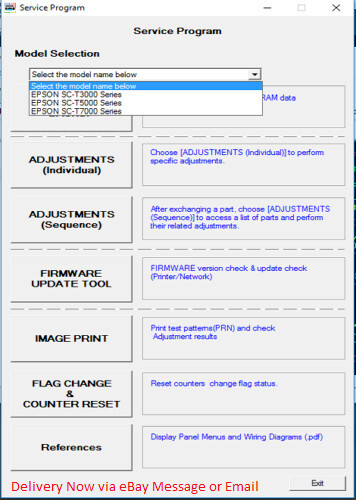 Service program  Epson SureColor T3000 T5000 T7000