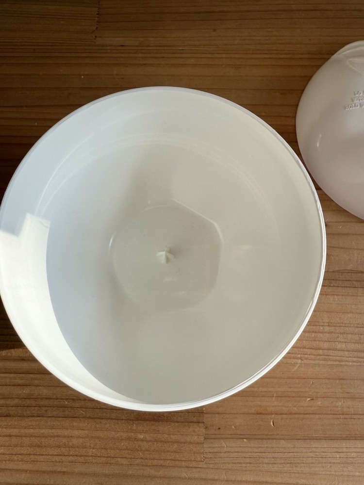 Apple Stuffed Pepper Microwave Cooker Container Holder White Plastic